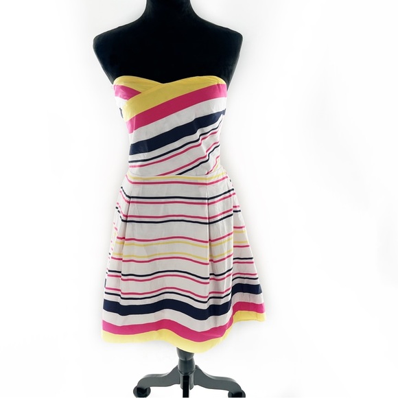 Lilly Pulitzer Felicity Dress Resort White Lady Like Stripe Size 10 - Picture 2 of 16